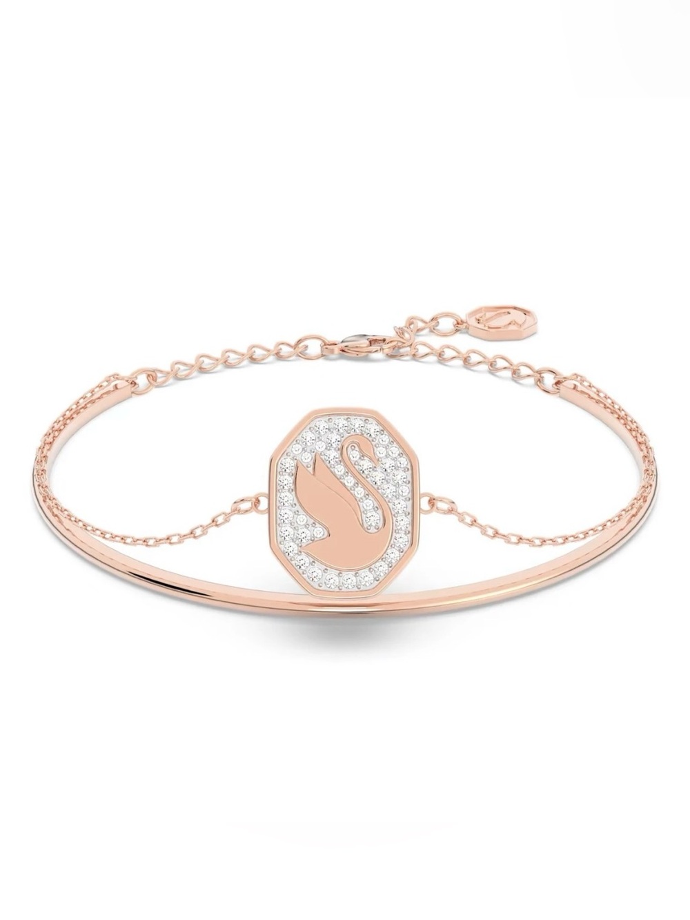 Swarovski Rose Gold Swan Crystal Halo Bracelet